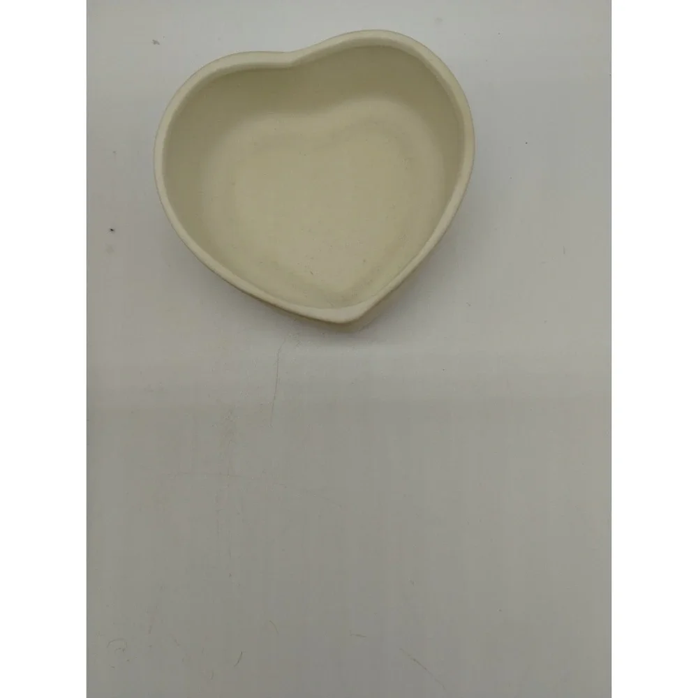 Small Vintage Porcelain Heart Rose Floral Trinket Box Made In Taiwan
